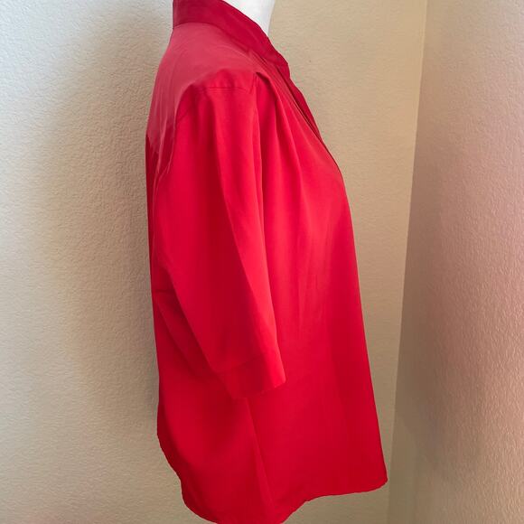 Vintage Josephine red button down blouse womens top XL - Picture 3 of 8